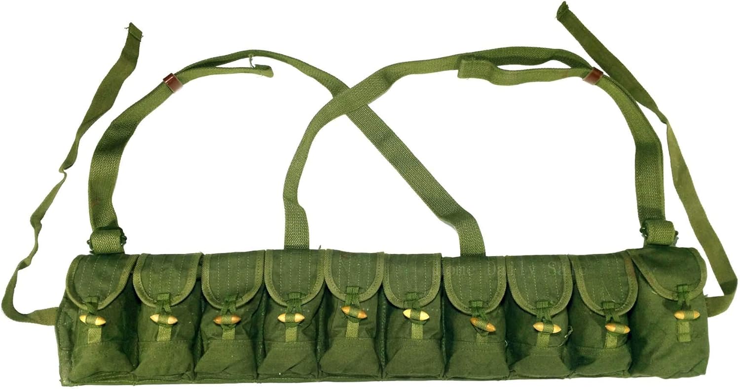 Chinese SKS Bandolier Stripper Clip Pouch 7.62x39 Surplus Army 10 Pocket-img-0