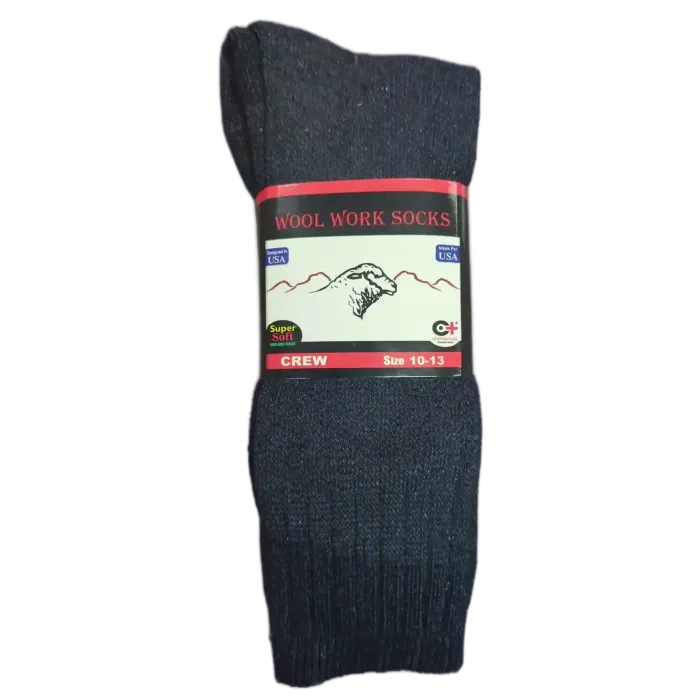 Cotton Plus Wool Work Socks - 3 Pack - Navy