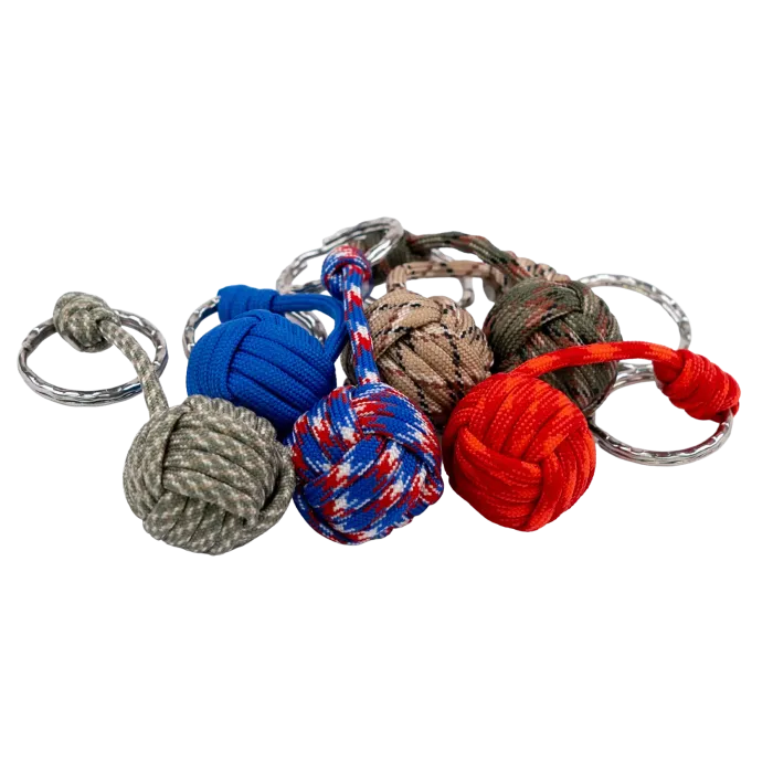 Hillman Monkey Fist Paracord Keychain - 6-Pack Assorted