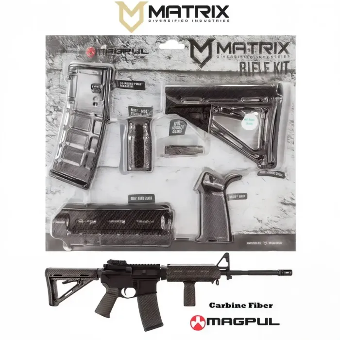 Matrix Diversified Industries Mil-Spec Magpul MOE Furniture Kit - Black Carbon Fiber