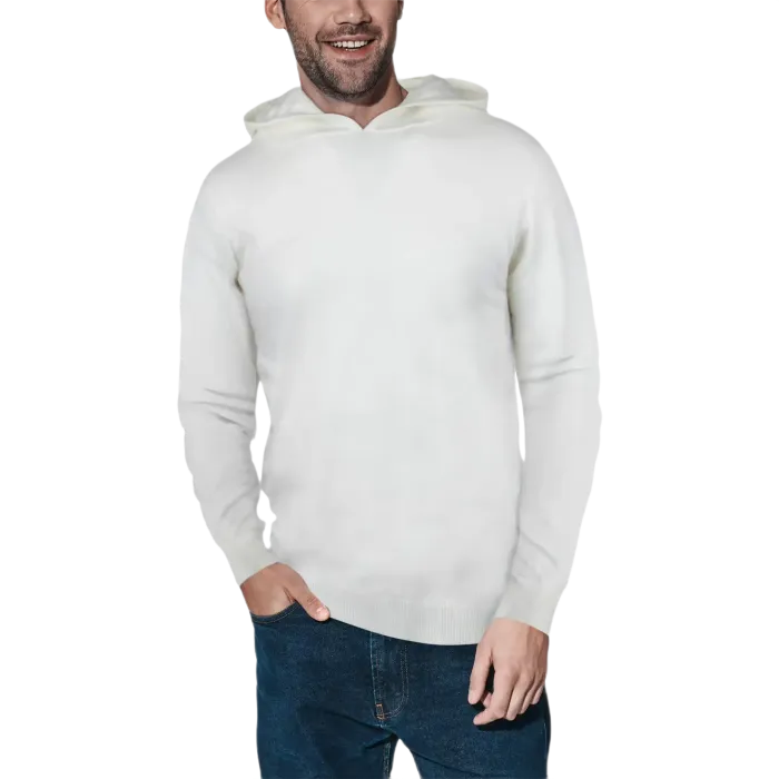 X-Ray Mens Basic Hooded Sweater - Off White