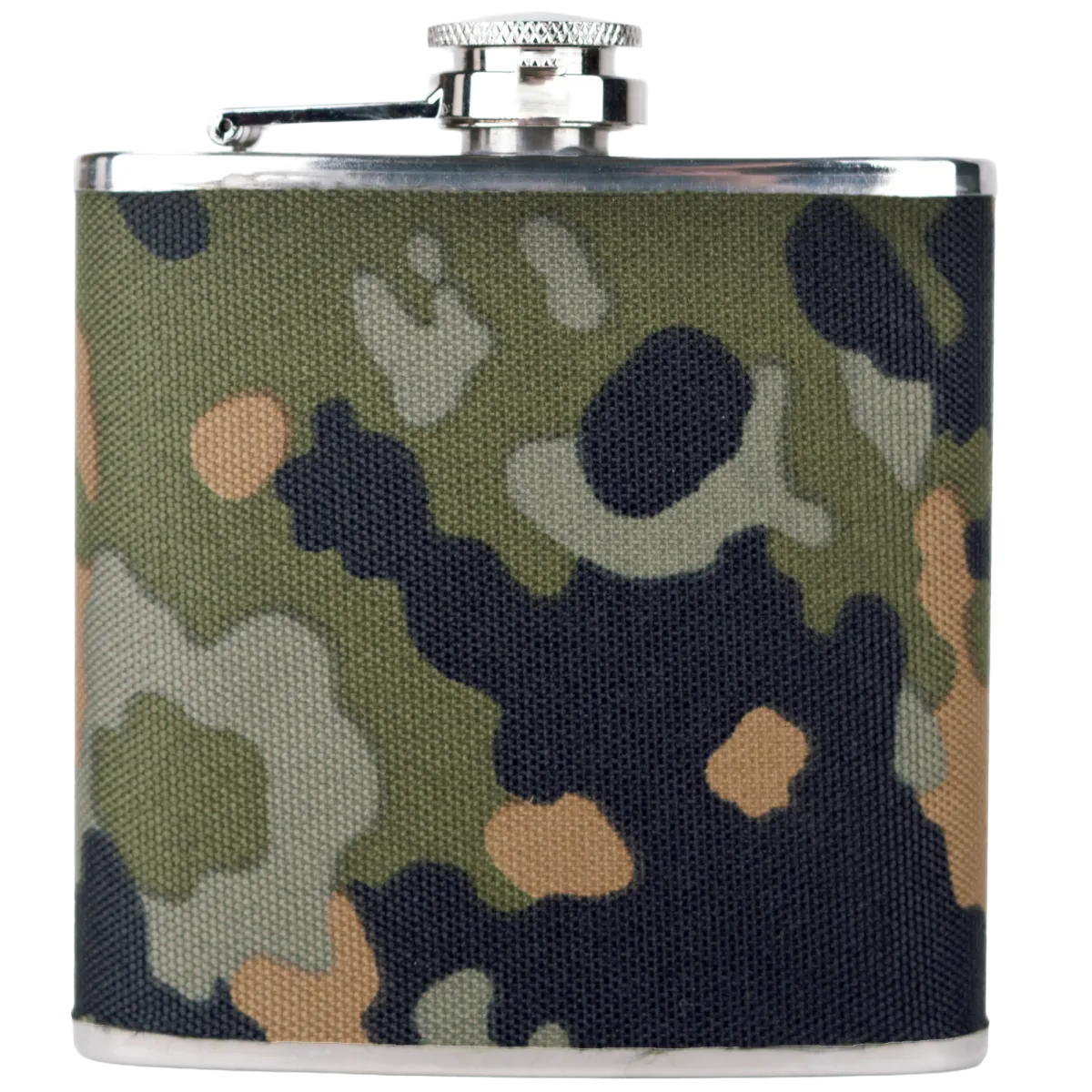 Mil-Tec Camouflage Flask 220 ml - Woodland Stainless Steel Hip Flask ...