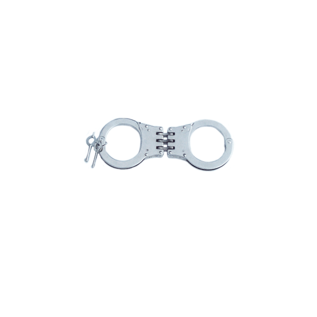 Tri-Hinged Handcuffs - Nickel Plated Steel Double Lock Restraints ...