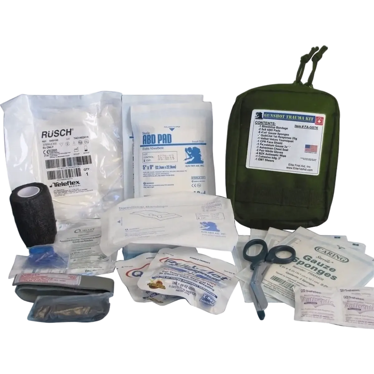 Gunting First Aid Elite First Aid Gunshot Trauma Kit FA-GSTK-B | IFAK Trauma Bag | Keep ...
