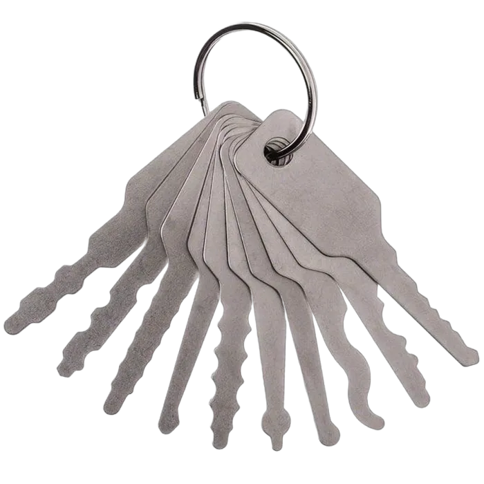 Jiggler Keys 10 Piece Set | Stainless Steel Auto Tryout Key Kit