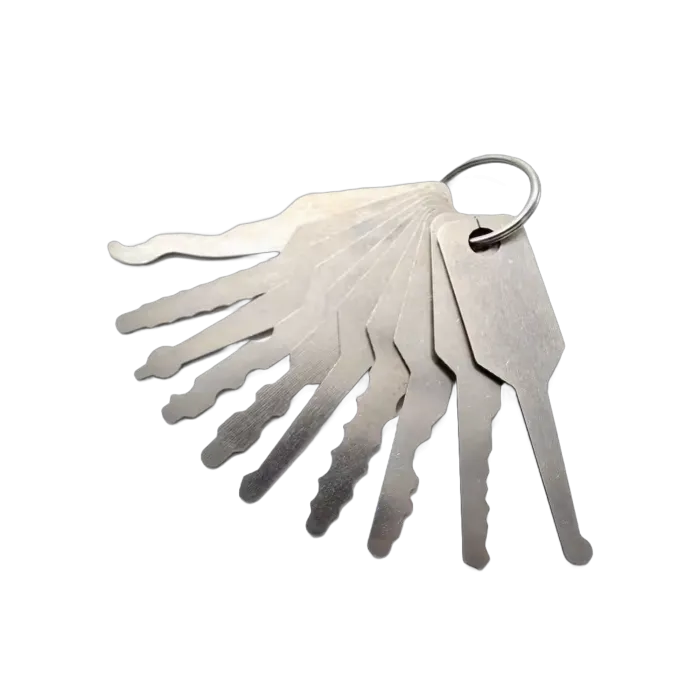 Jiggler Keys 10 Piece Set | Stainless Steel Auto Tryout Key Kit