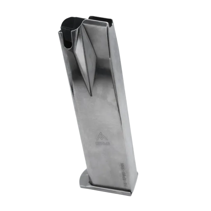 Mec-Gar MGRP8515N Ruger 15rd 9mm Luger, Fits Ruger P95/P85/P89/P93/P94, Nickel Carbon Steel Front