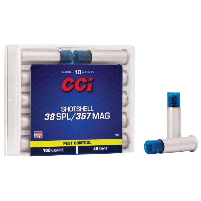 CCI Ammunition, Shotshell, 357MAG, 100 Grain, Shotshell, #9 Shot Size, 10 Round Box