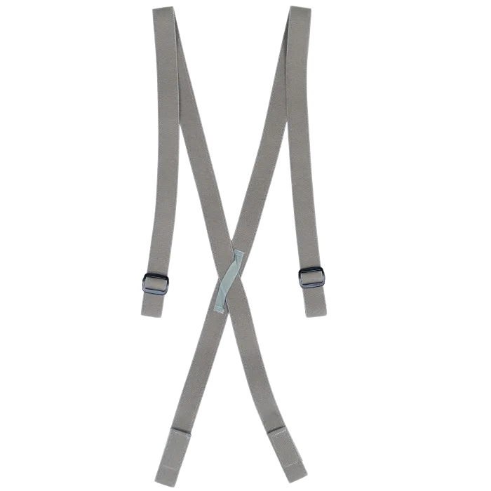 Patagonia PCU SPEAR suspenders full X-back layout with adjustable shoulder straps in khaki elastic