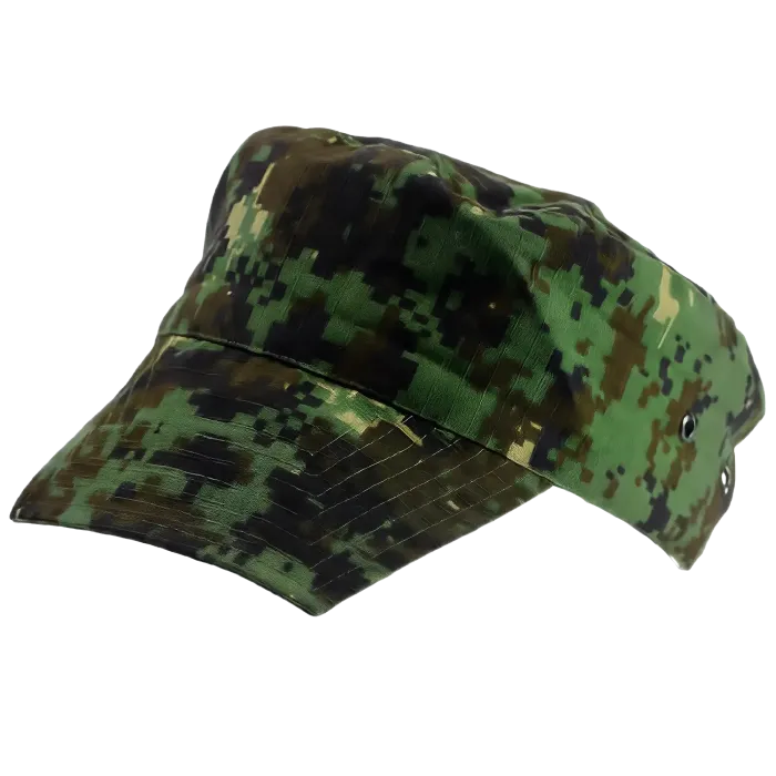 West African Guinea-Bissau Army Field Cap jungle camo angled front view