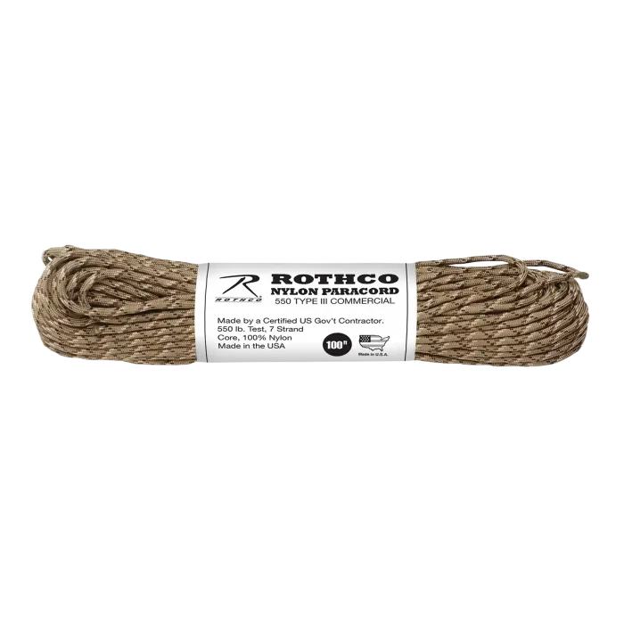 550 Paracord 100ft - Desert Camo - Rothco