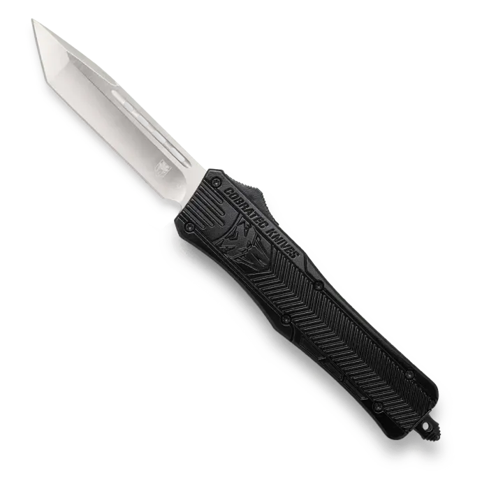 Cobratec CTK-1 Medium OTF Knife - Tanto - Black 