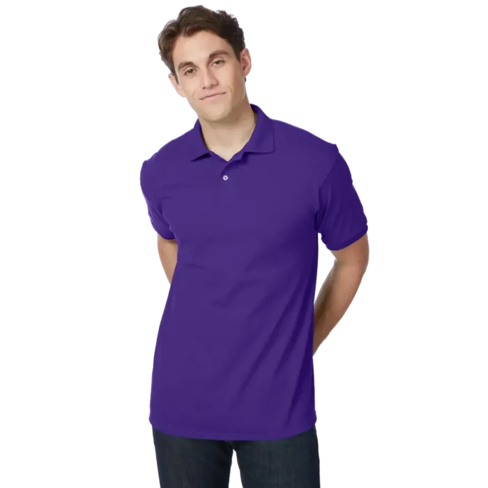 Hanes EcoSmart Purple Polo Shirt