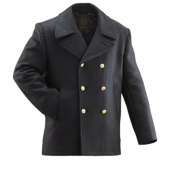 Mil-Tec US Navy Black Wool Peacoat