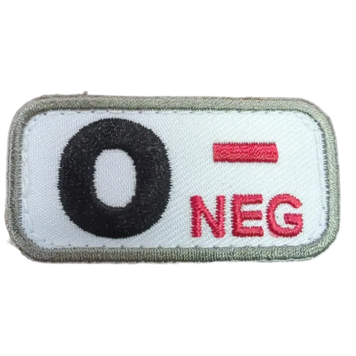 O Negative Blood Type Patch - White