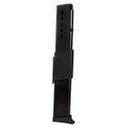 ProMag Ruger LCP 15-round extended magazine, black metal body with textured sleeve, witness holes, and extended baseplate