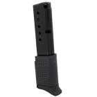 ProMag Ruger LCP Magazine in 380 ACP 10 round capacity blued steel with extended polymer grip base pad and witness holes