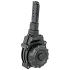 ProMag Ruger LCP .380 ACP 32-round black polymer drum magazine full front view, high-capacity pistol mag