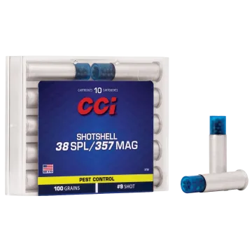 CCI Ammunition, Shotshell, 357MAG, 100 Grain, Shotshell, #9 Shot Size, 10 Round Box