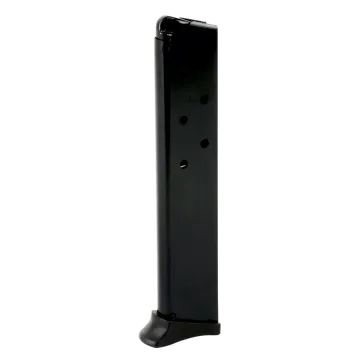 ProMag Bersa Thunder 10-round magazine with glossy black finish, witness holes and angled basepad