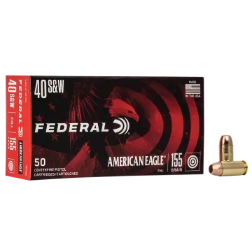 Federal American Eagle 40 S&W Ammo 155 Grain FMJ