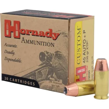 Hornady Custom 45 ACP +P Ammo - 230 Grain XTP Hollow Point