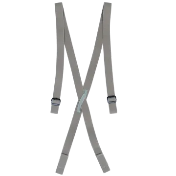 Patagonia PCU SPEAR suspenders full X-back layout with adjustable shoulder straps in khaki elastic