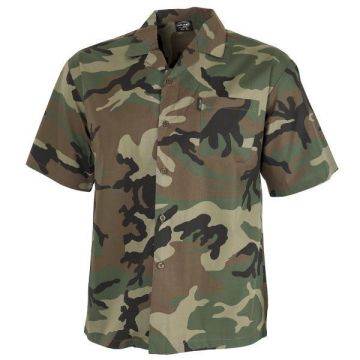 Camouflage Button Down Shirt - Woodland Camo