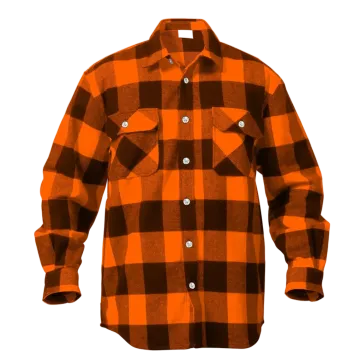 Rothco Buffalo Plaid Flannel Shirt - Extra Heavyweight - Orange