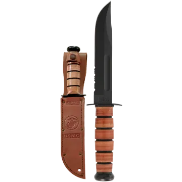 USMC KA-BAR Fighting Knife - Serrated