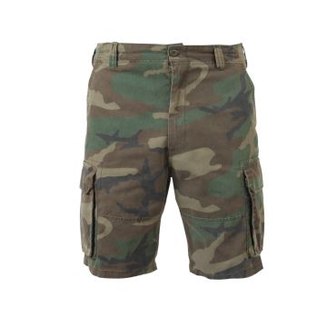 Woodland Camo Vintage Paratrooper Cargo Shorts