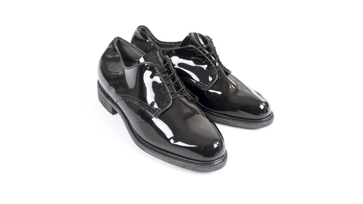 black patent leather military dress shoes US Army High Gloss Oxford jrotc shoes