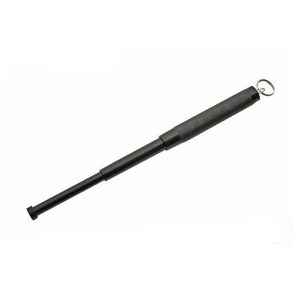 Self-Defense Baton 12" Black Compact Defense Billy Club Keyring  6" Closed-img-1